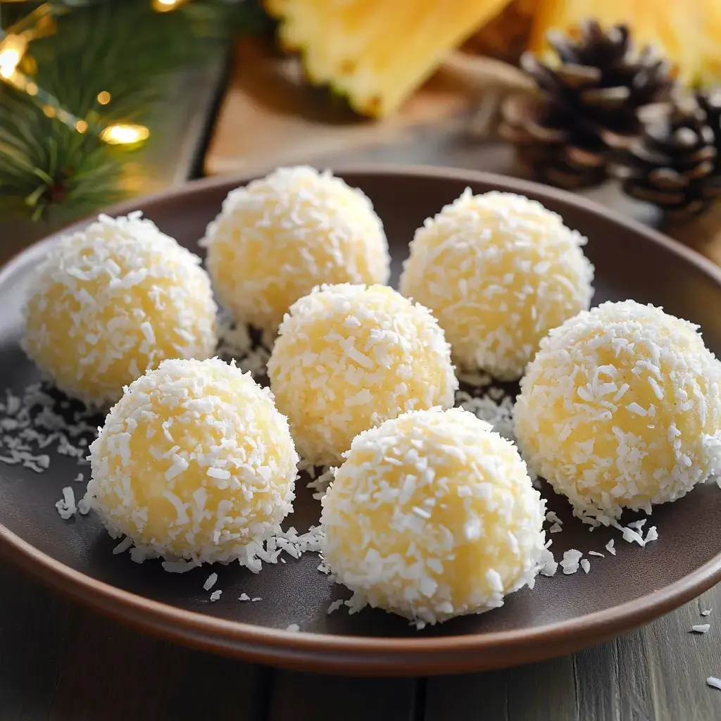 Tropical Pineapple Christmas Balls – No-Bake Holiday Treat