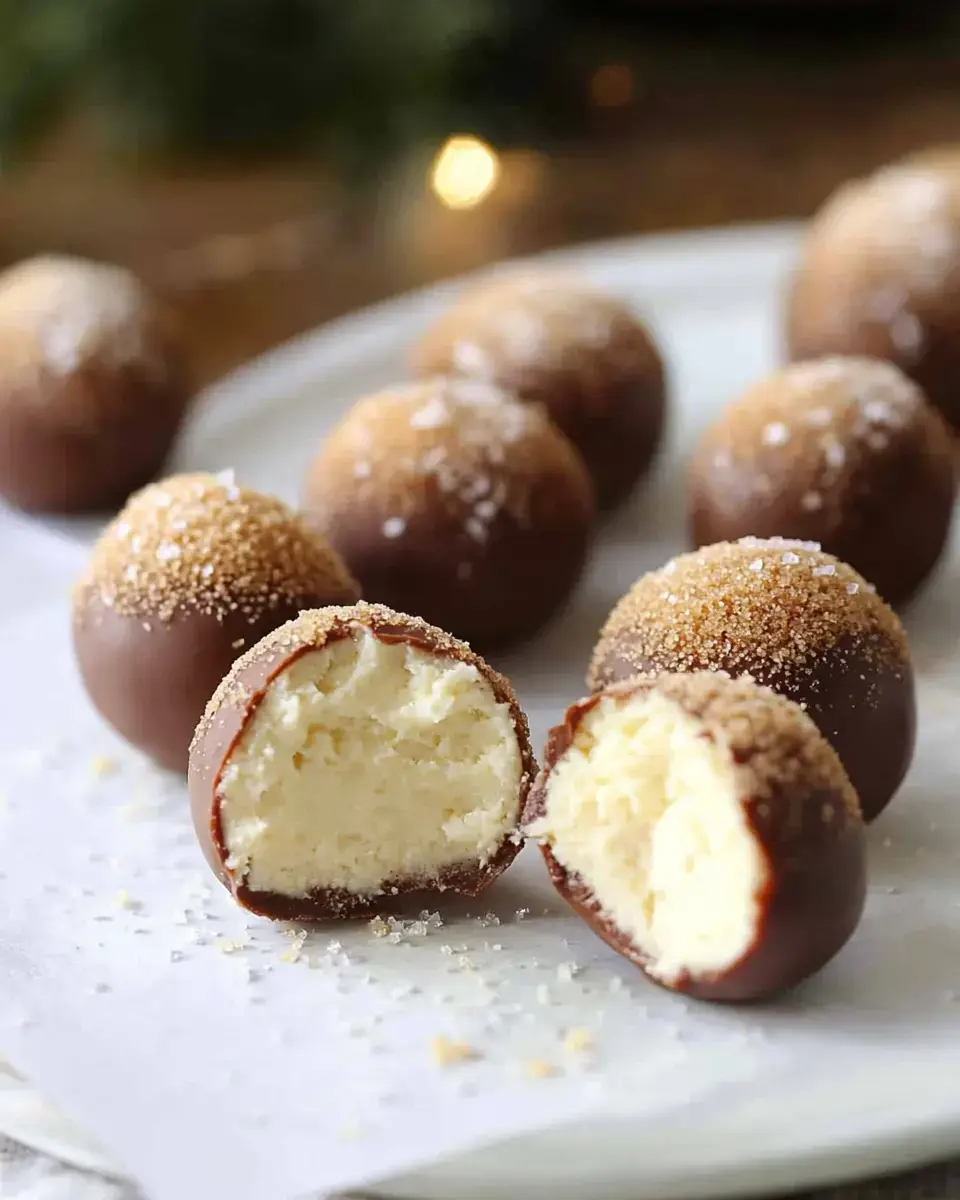 Holiday Eggnog Cake Balls with Chocolate Coating