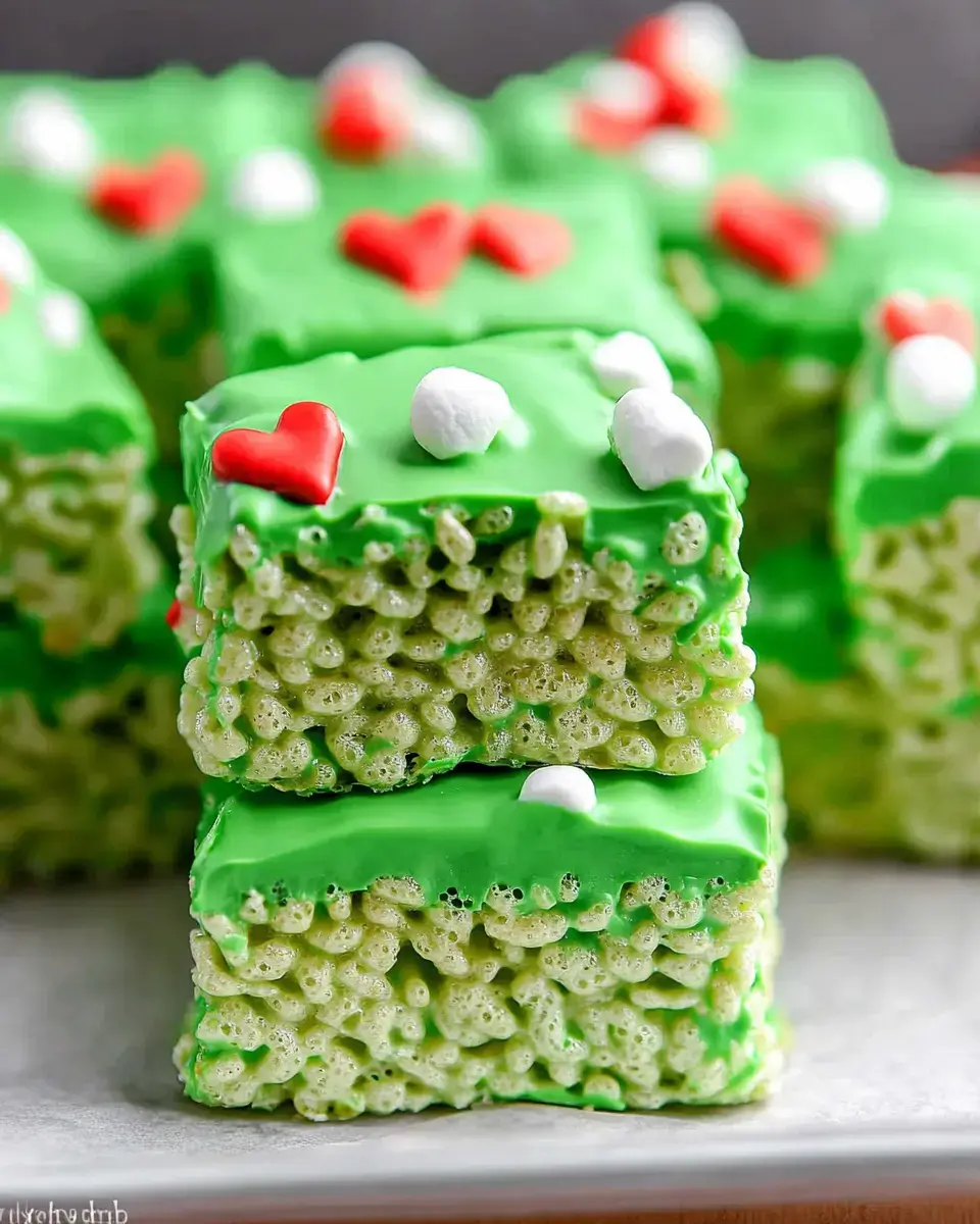 Easy Grinch Rice Krispie Treats for Christmas