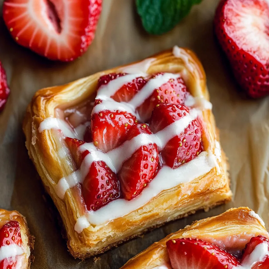 Easy Strawberry Danish with Lemon Icing Recipe – My Home Made Recipe